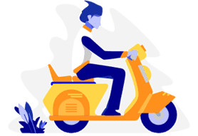Pessoa usando moto
